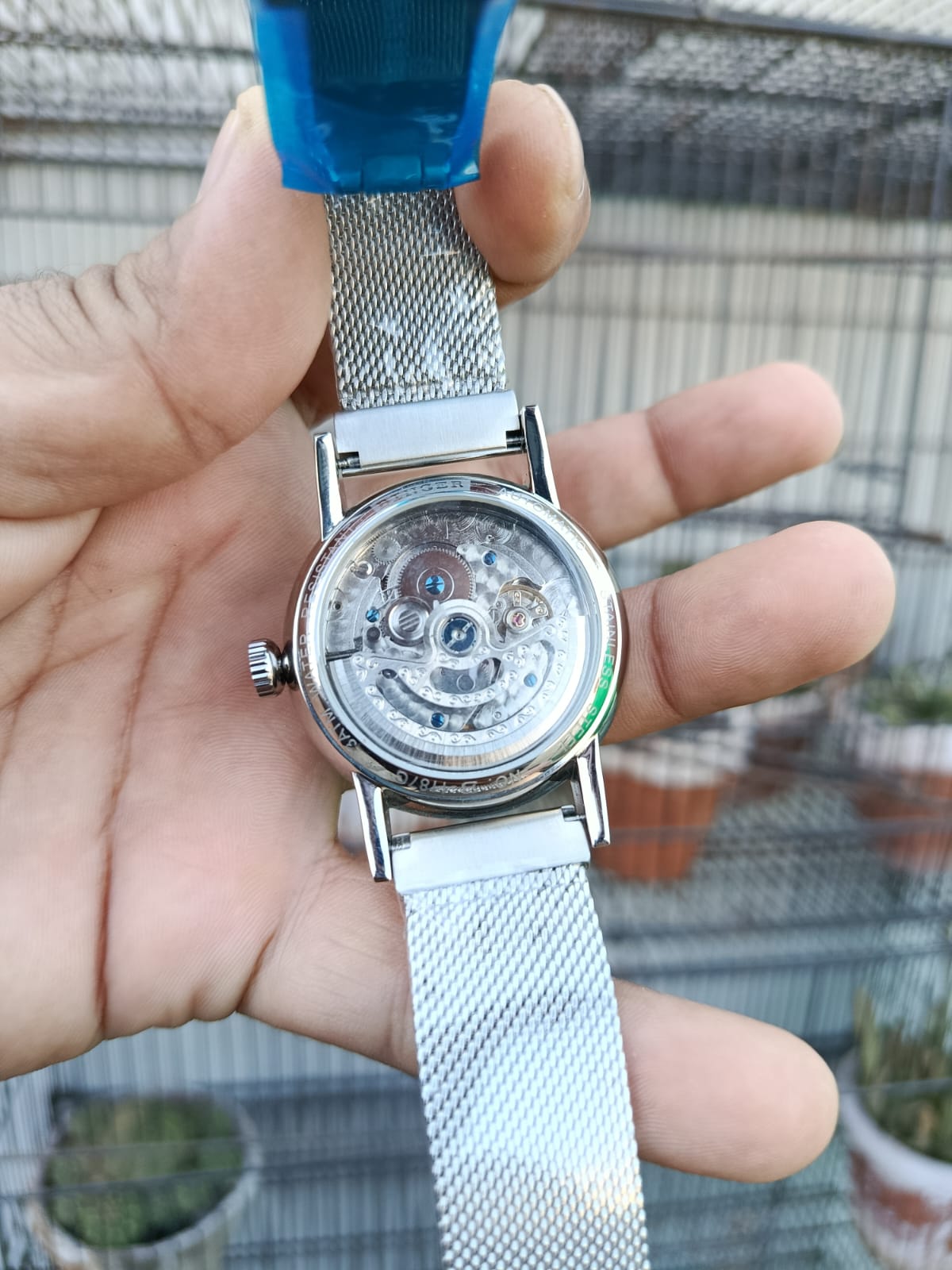 Binger Automatic Mechanical Men’s Watch (Silver Case)