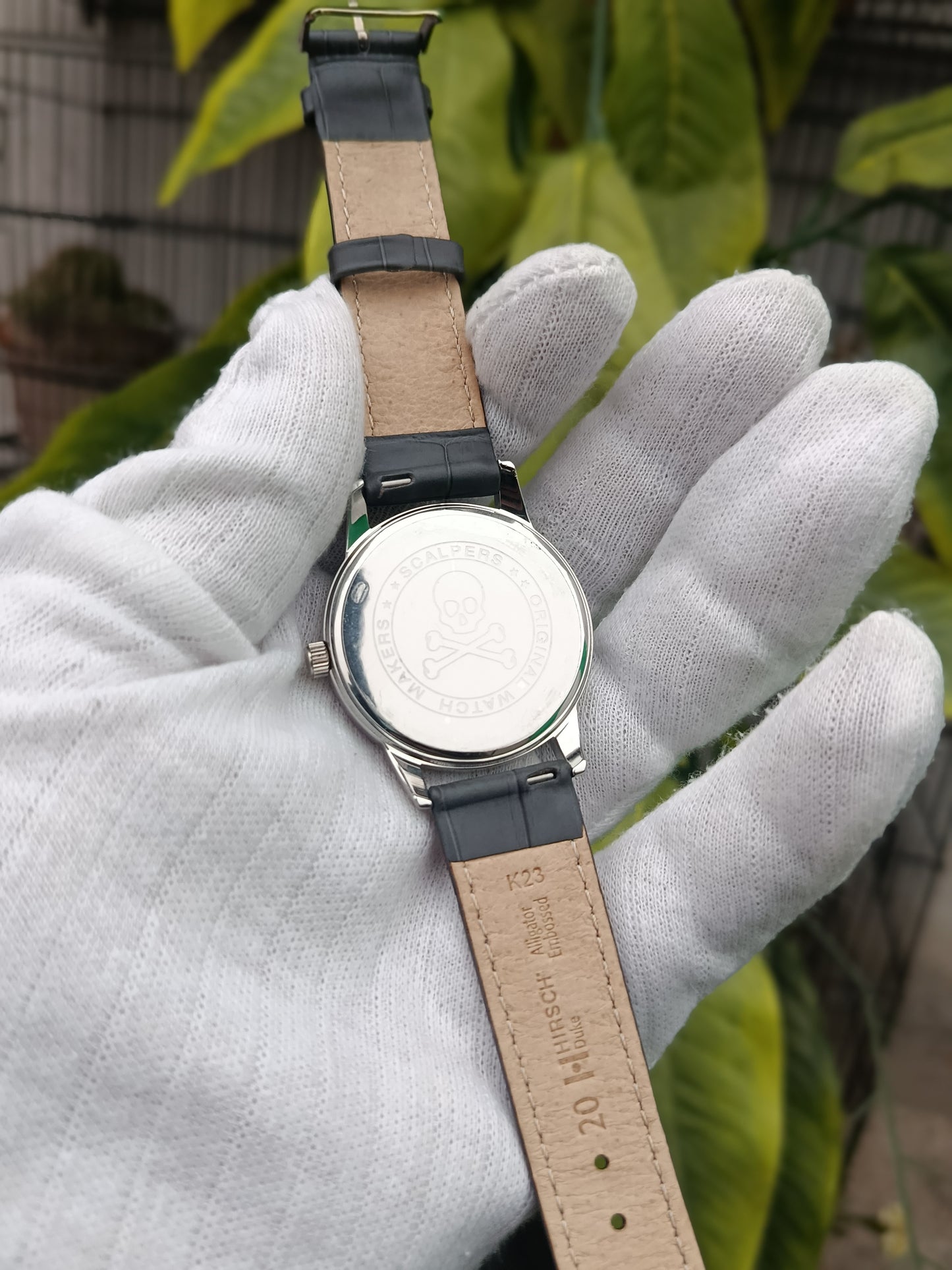 Scalpers Men’s Watch – Gray Leather Strap