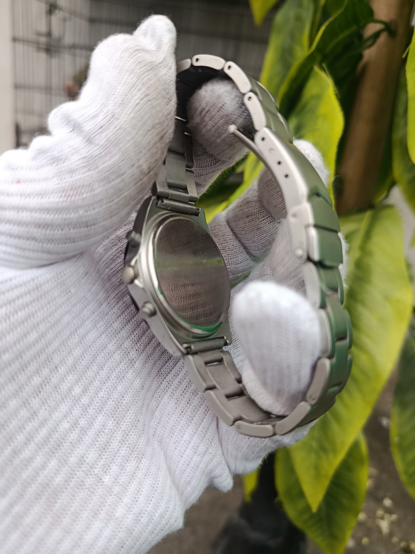 Stainless Chronograph Watch – White Dial