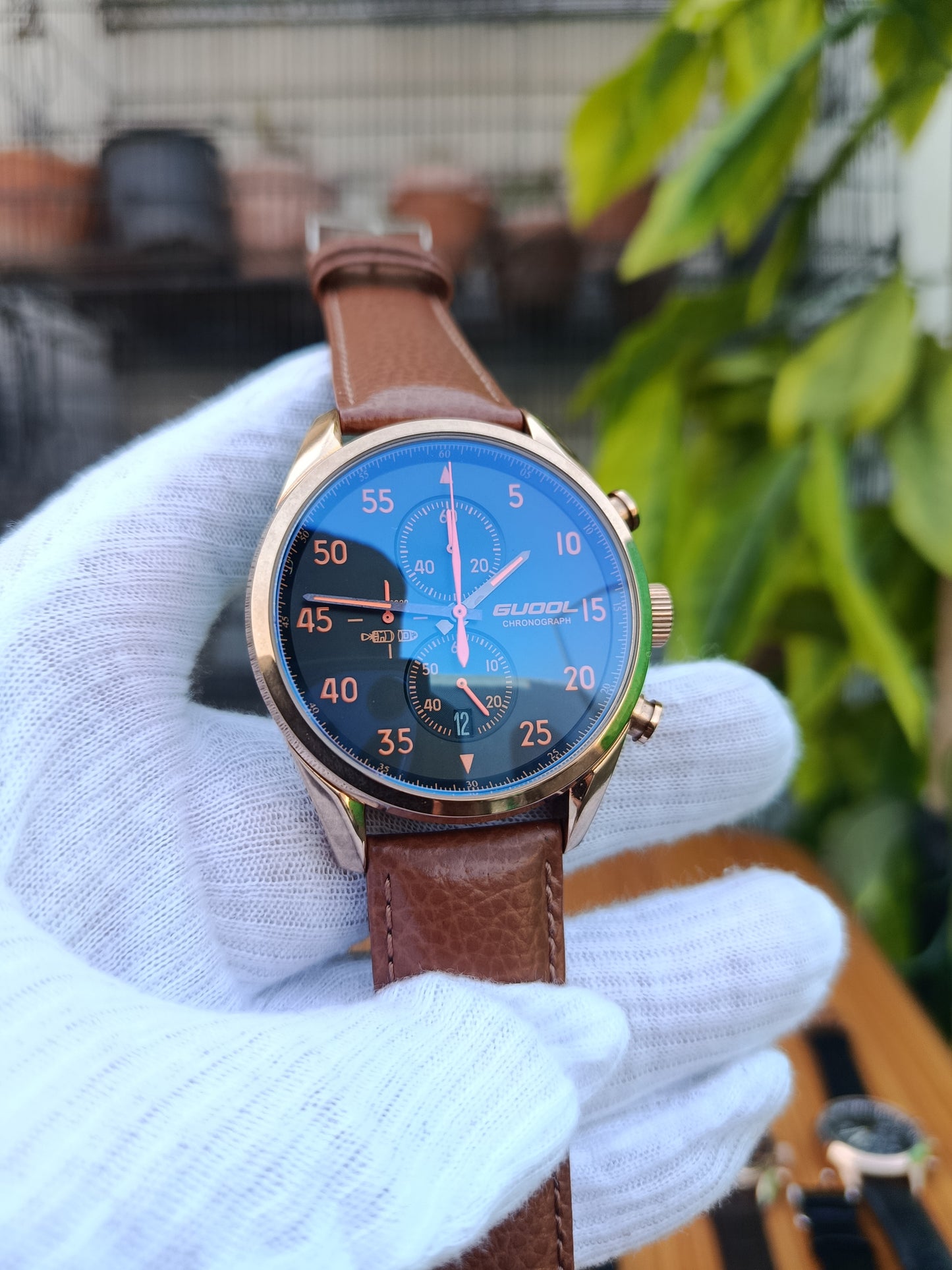 Guool Chronograph Men’s Watch – Light Brown