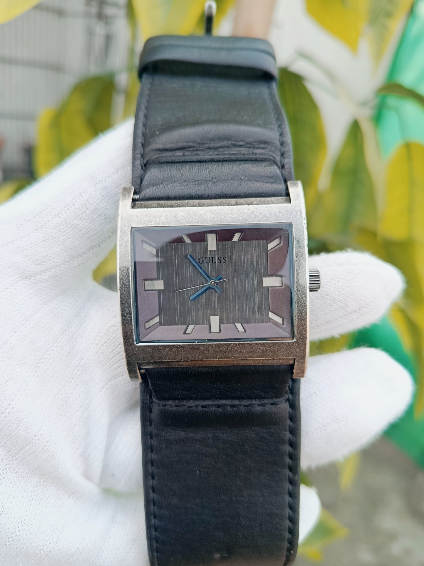 Guess Men’s Rectangular Stainless Steel Watch (GW0896G1)