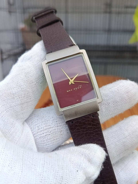 Max René Vintage Watch Red Dial with ETA Movement
