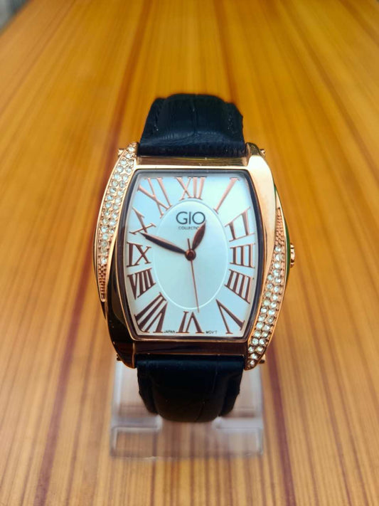 GIO Collection Women’s Embellished Analog Watch Rose Gold-Tone Case.
