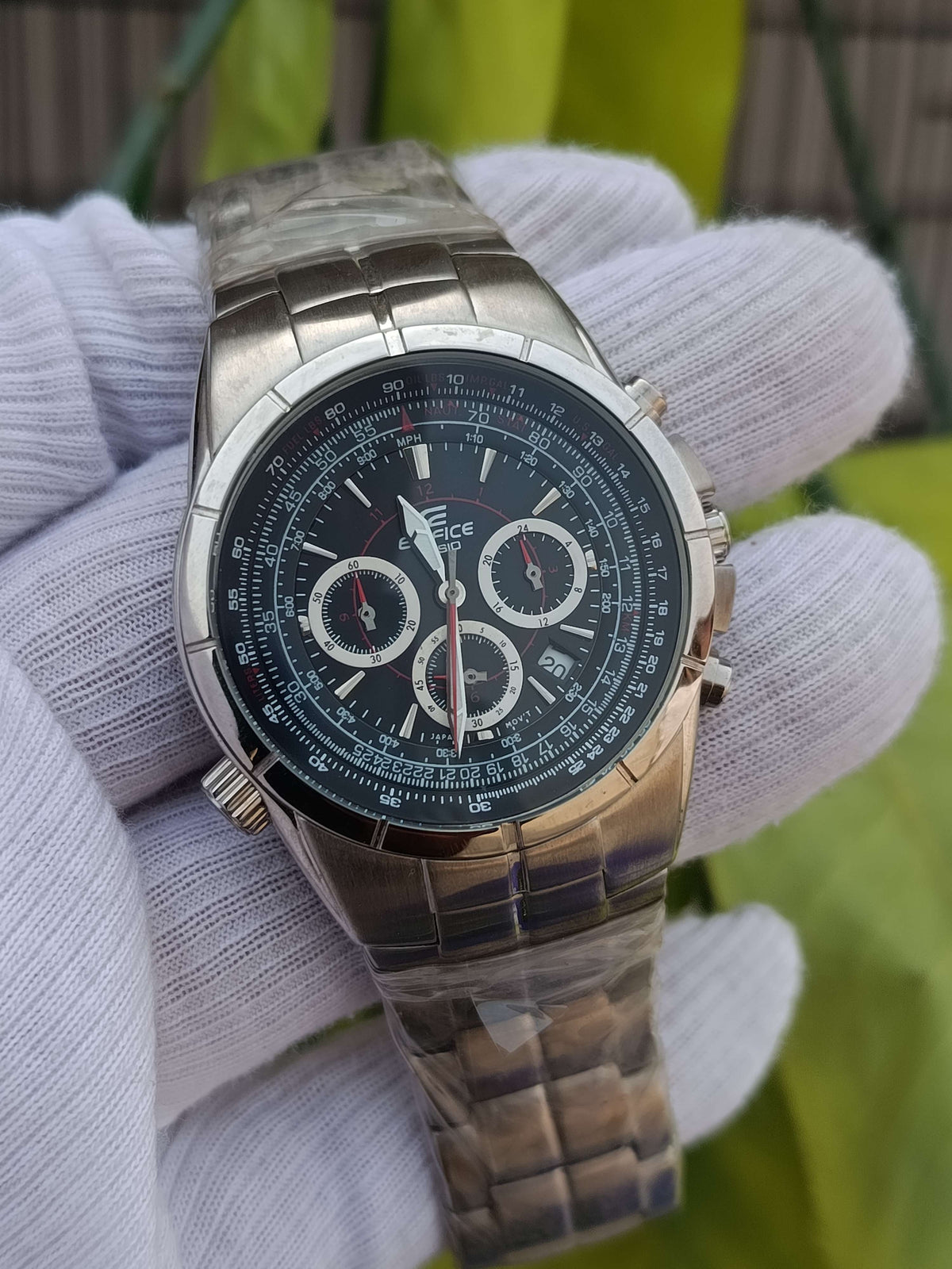 Casio Edifice Flight Computer Chronograph – Black Dial, Slide-Rule Bezel