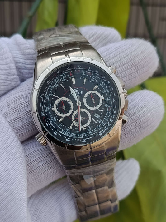Casio Edifice Flight Computer Chronograph – Black Dial, Slide-Rule Bezel