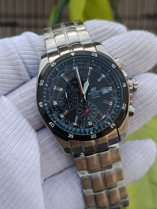 Casio Edifice Flight Computer Chronograph – Black Dial & Bezel, Steel