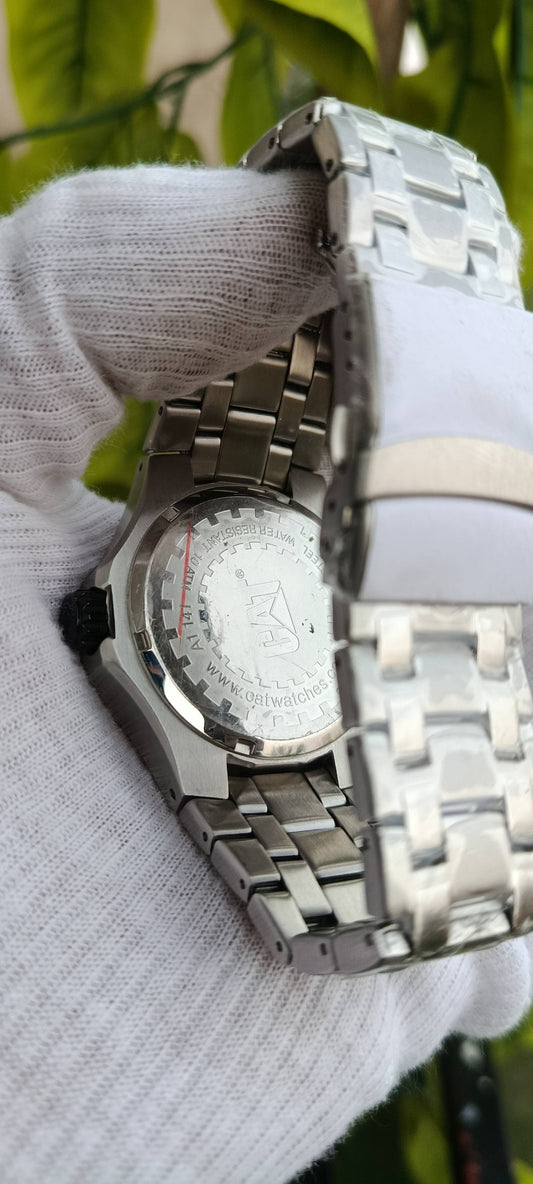 CAT (Caterpillar) Men's Watch – White Dial, Stainless Steel Case & Bracelet, Date Display