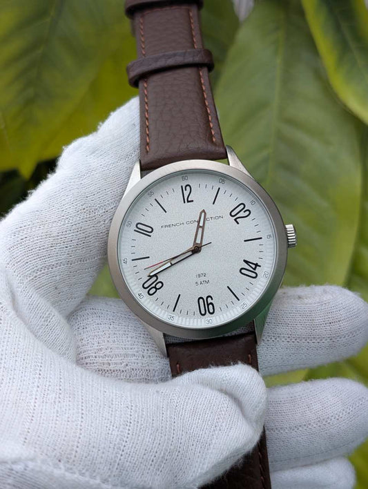 French Connection Men’s Leather Strap Watch