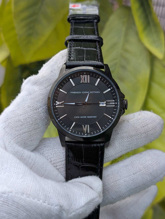 French Connection Men’s Analog Quartz Watch Black Dial