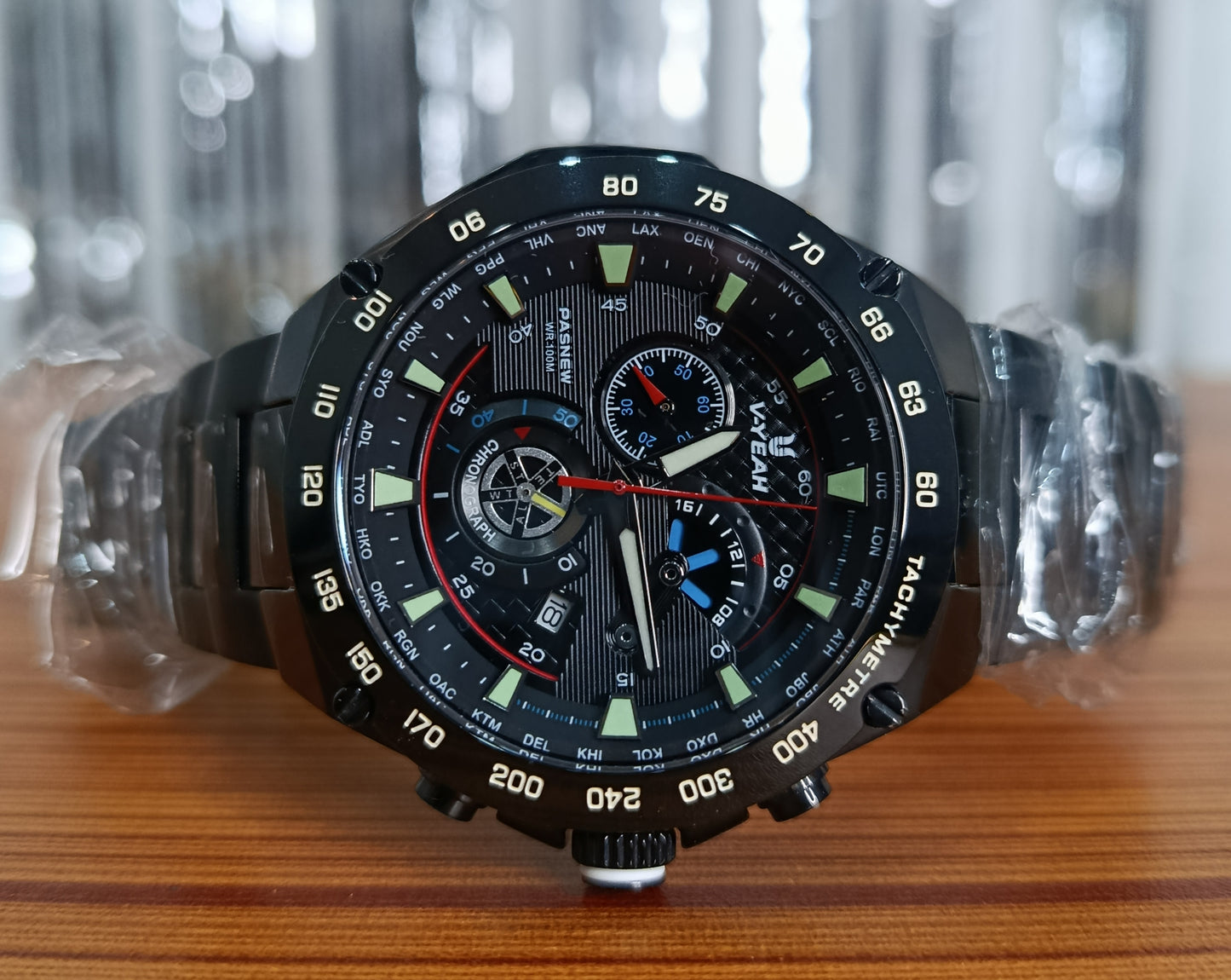 V-yeah Chronograph Black Men's  Watch Sub Needle's Working