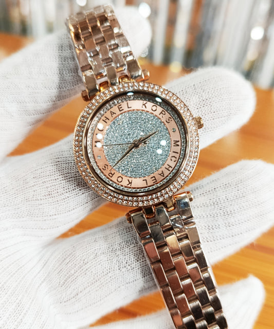 Michael Kors Mini Darci Rose Gold Stainless Steel Crystal Pave Dial Quartz Ladies Watch – MK-3446