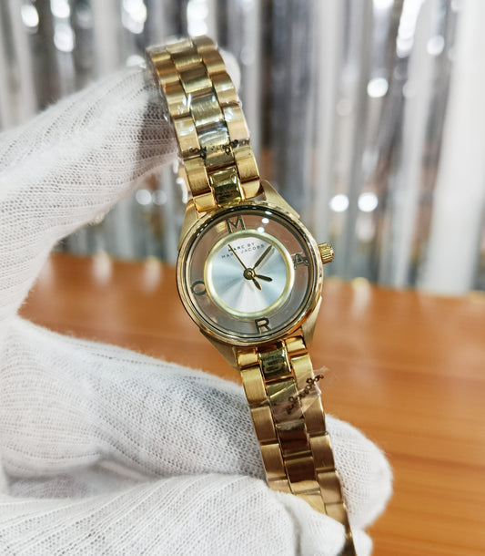 Marc Jacobs Tether Gold Tone Dial Gold Tone Stainless Steel Women’s Quartz Watch