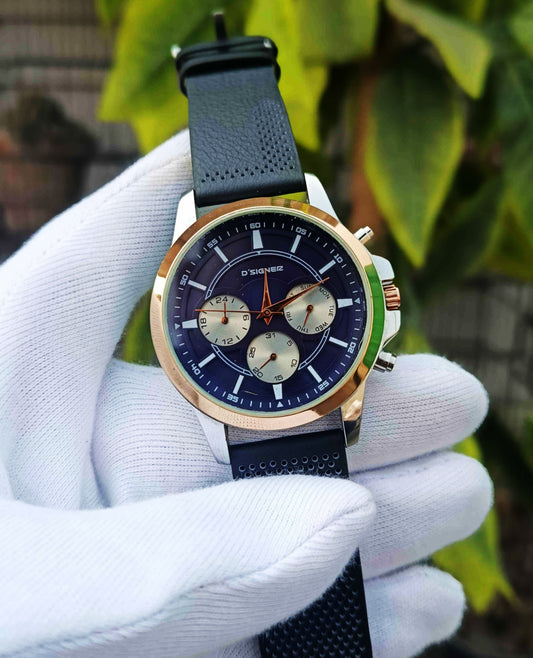 D,Signer Men's Blue Dial Chronograph Watch