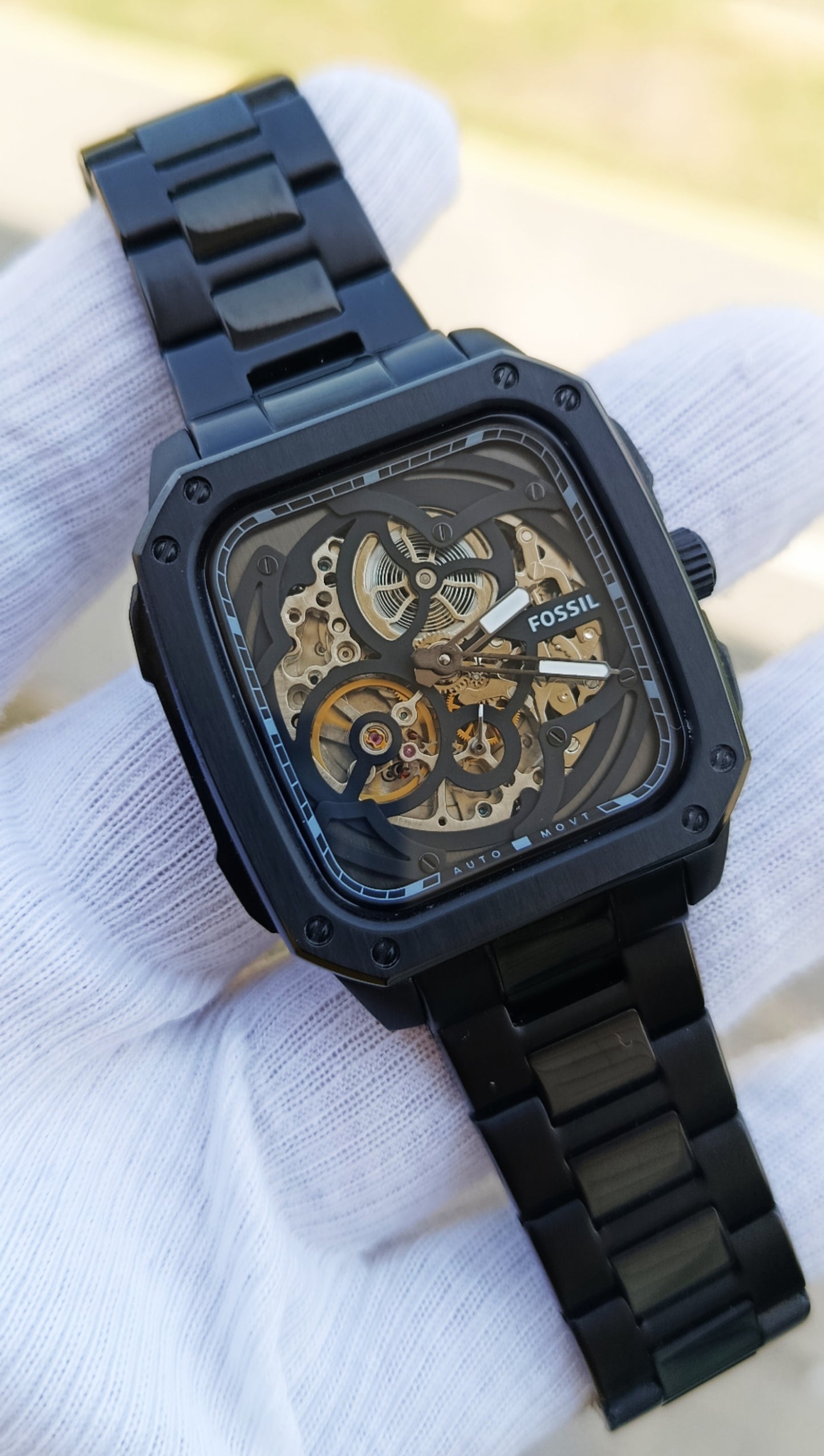 Fossil Automatic Skeleton Watch Black Men's Watch