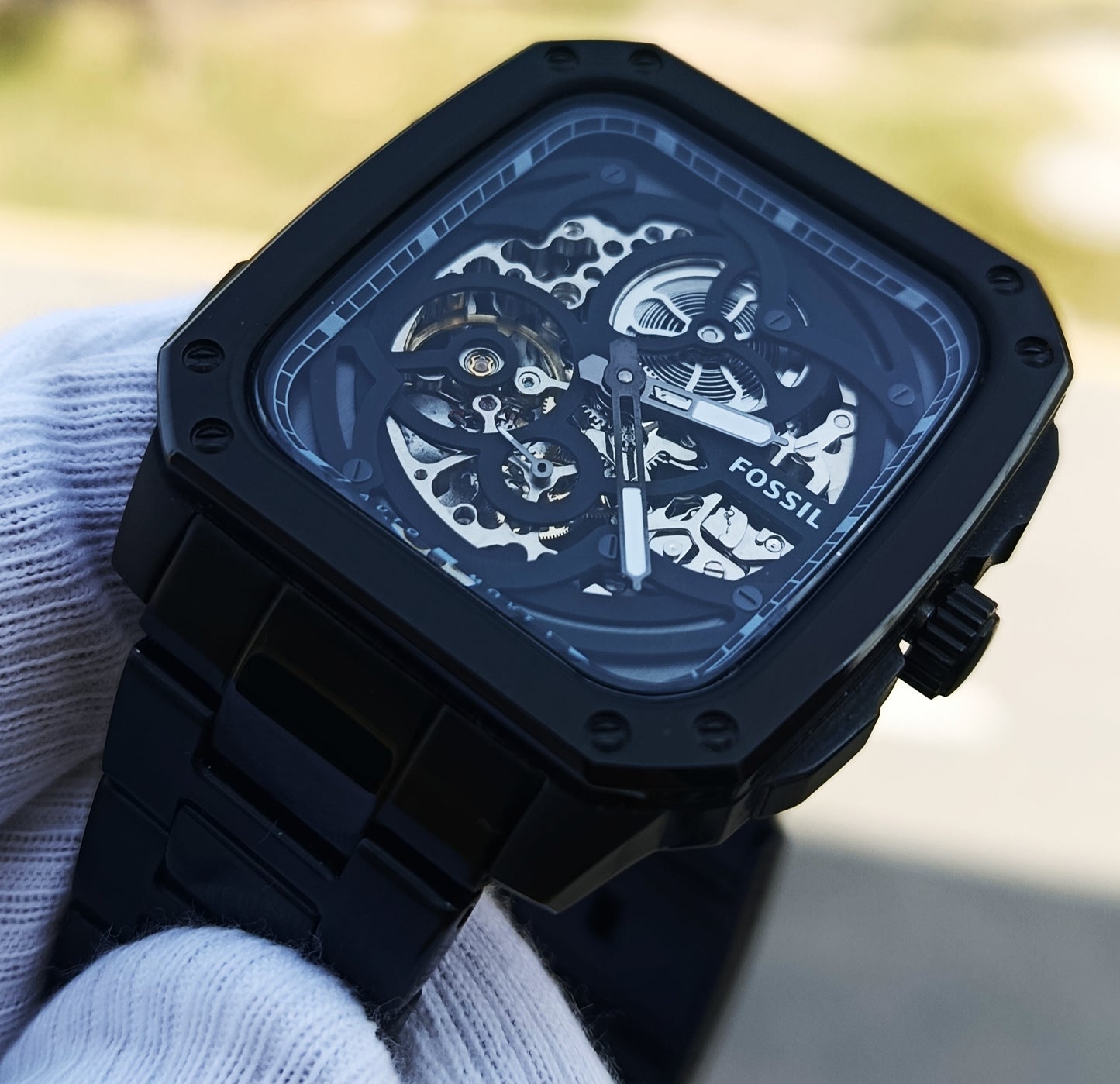 Fossil Automatic Skeleton Watch Black Men's Watch