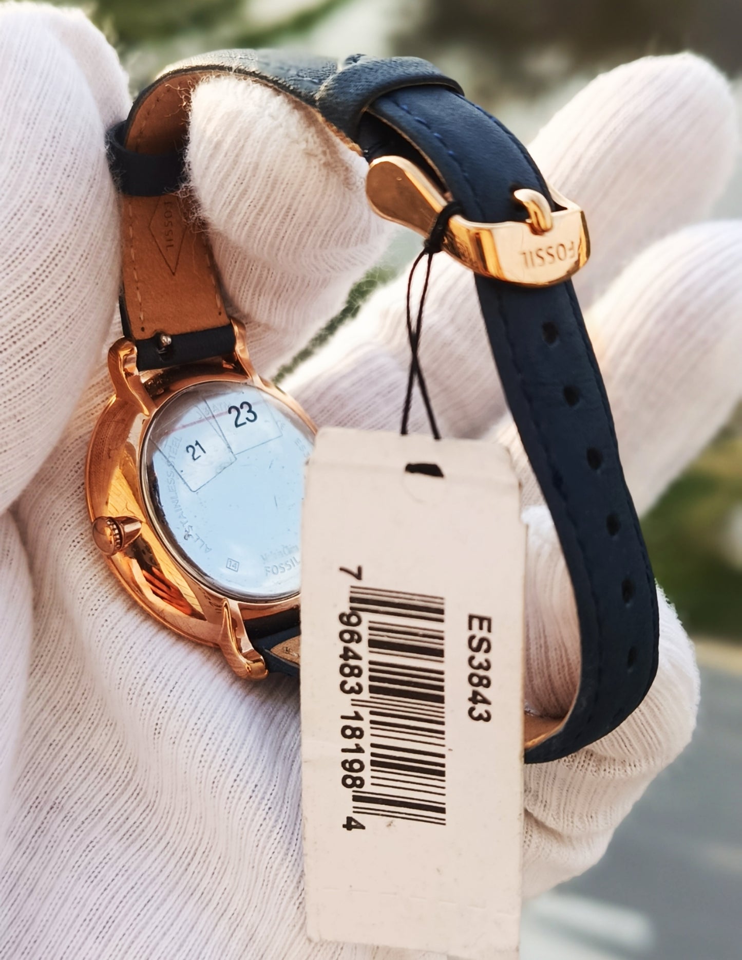 Fossil Jacqueline Navy Leather Watch ES3843