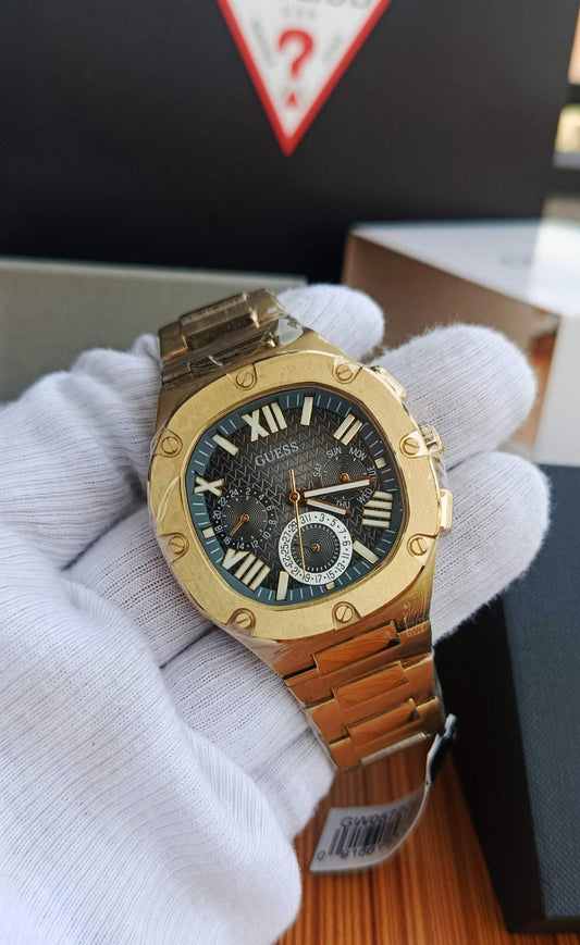 GUESS Headline Men's Gold-Tone Chronograph Look Watch GW0572G2