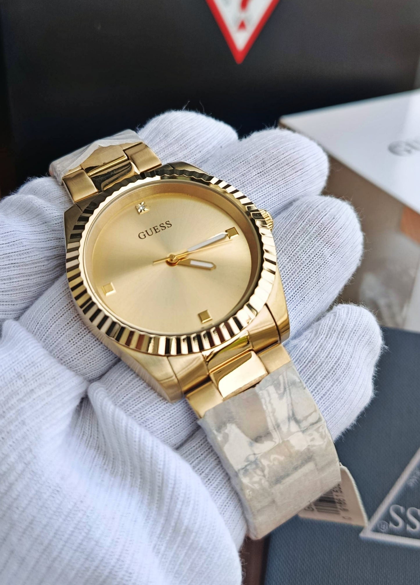 GUESS Connoisseur Men's All-Gold Watch with Diamond Accent GW0542G2
