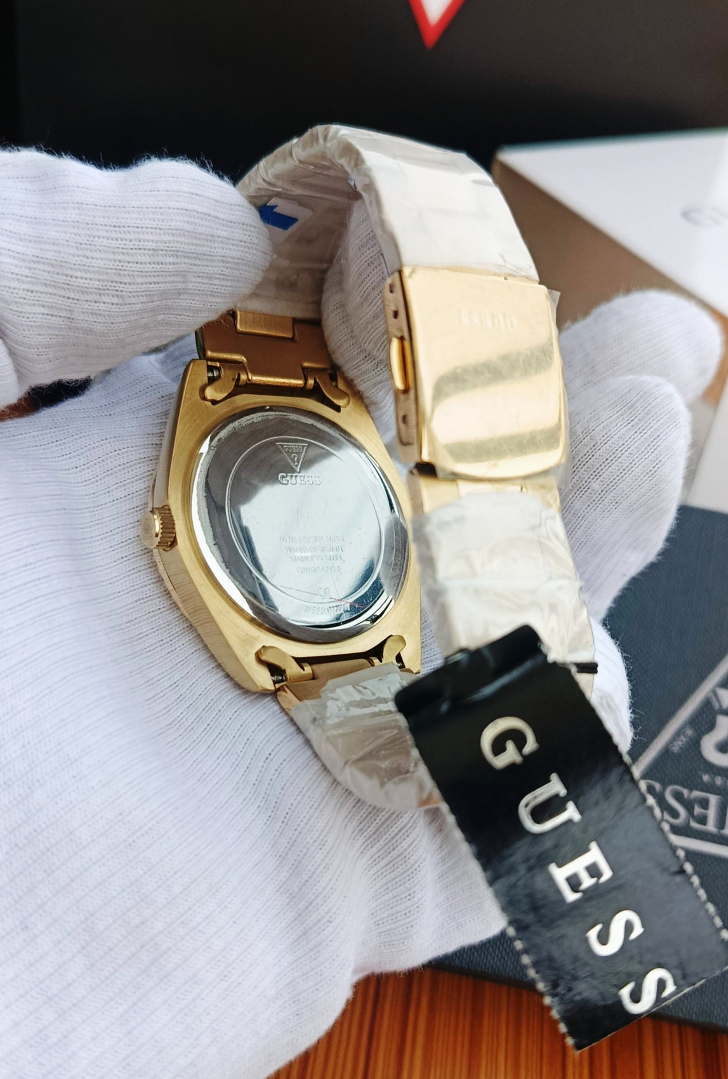 GUESS Connoisseur Men's All-Gold Watch with Diamond Accent GW0542G2