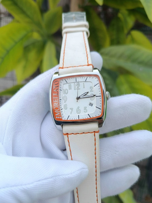 Morellato Men's White Leather Strap Watch