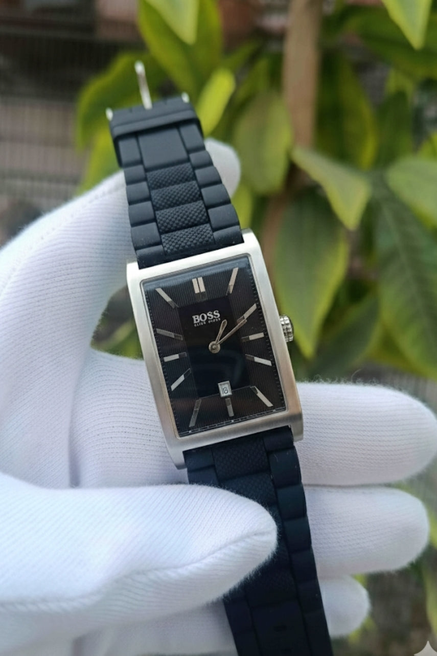 Hugo Boss Black Dial Shape Stainless Steel Silicone Strap