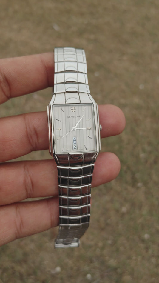 Samsung Vintage Stainless Steel Quartz Watch With Day and Date at 6