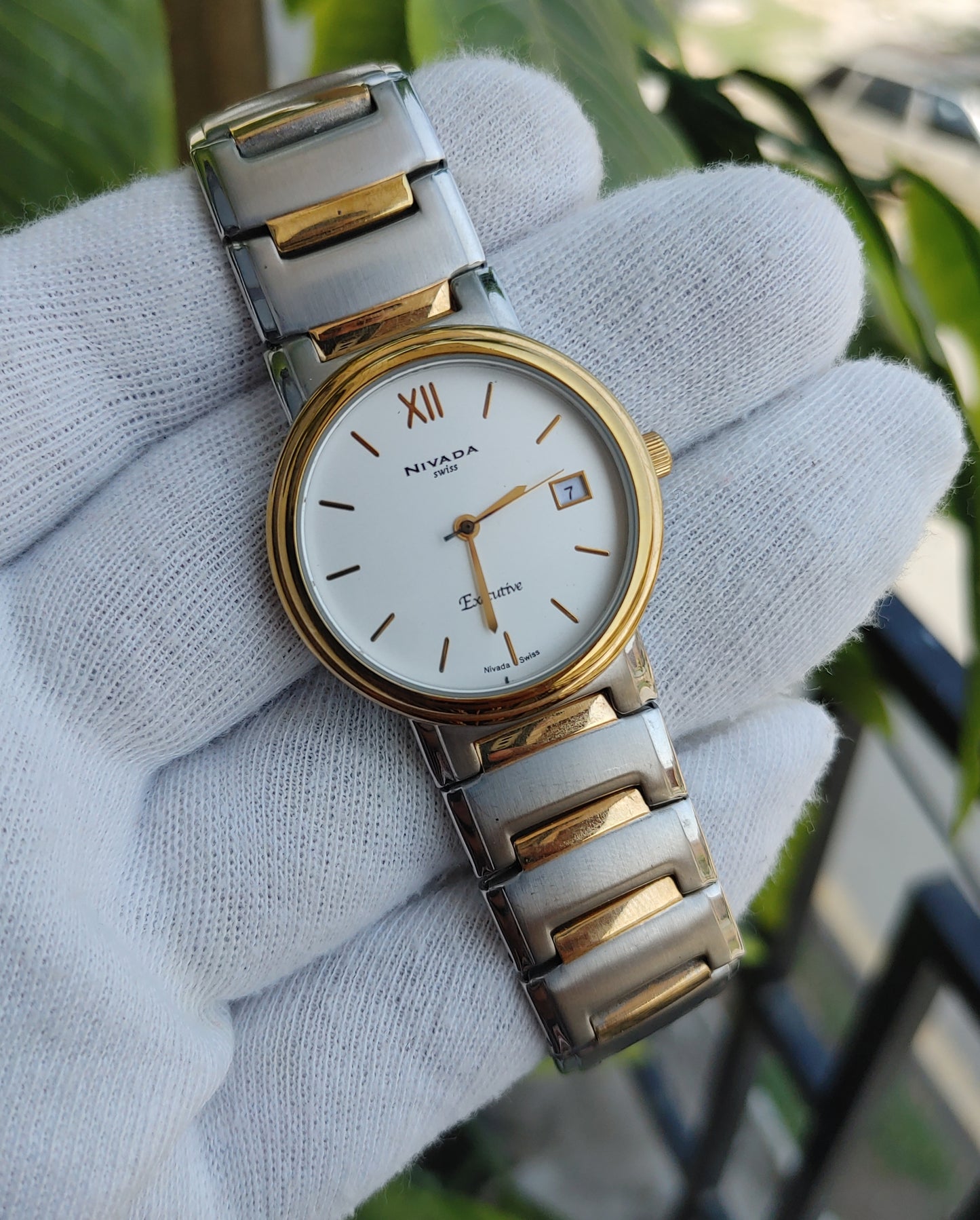 Nivada Swiss Vintage Quartz Double Tone Men's Watch