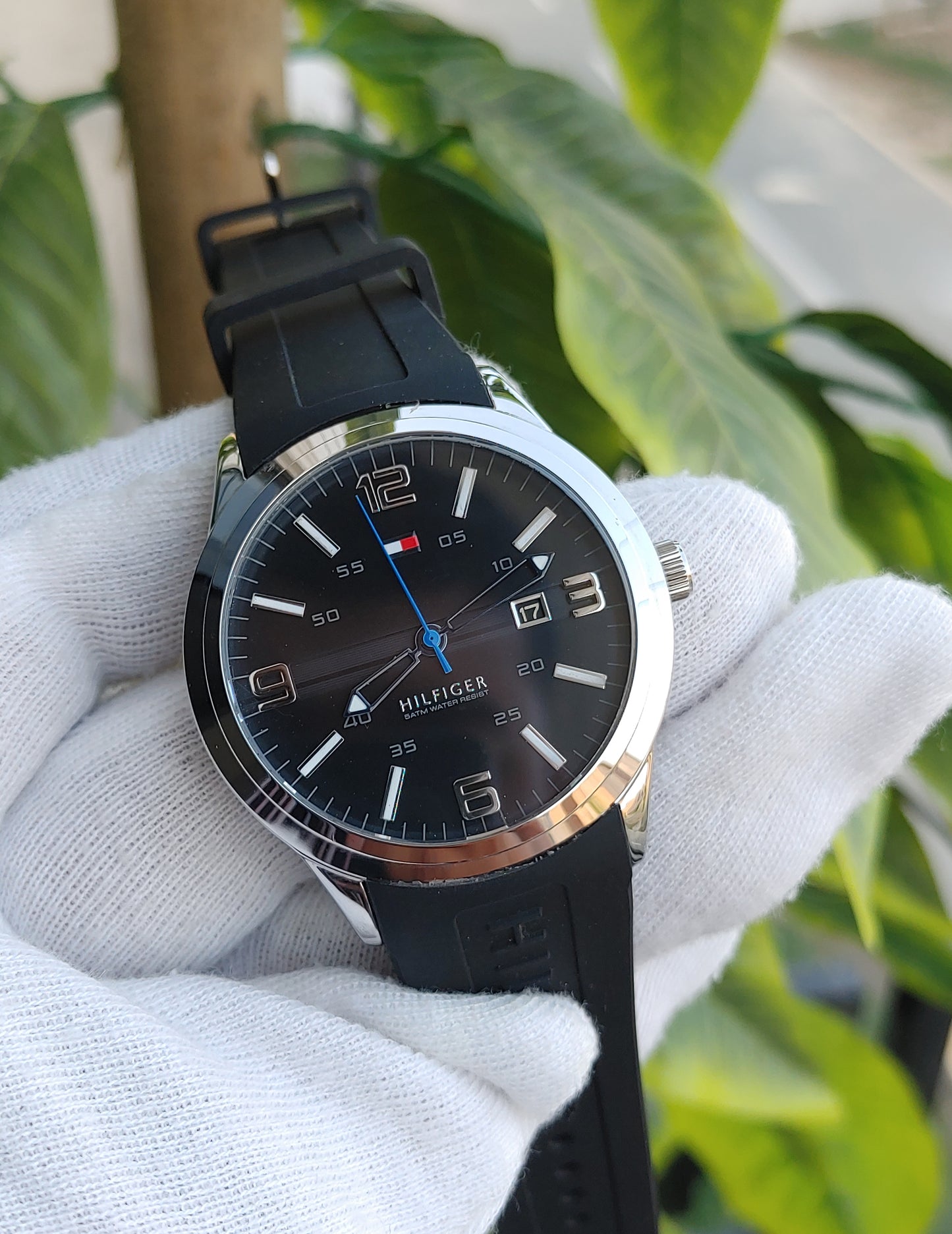 Tommy Hilfiger Black Dial Silicon Strap Men's Watch
